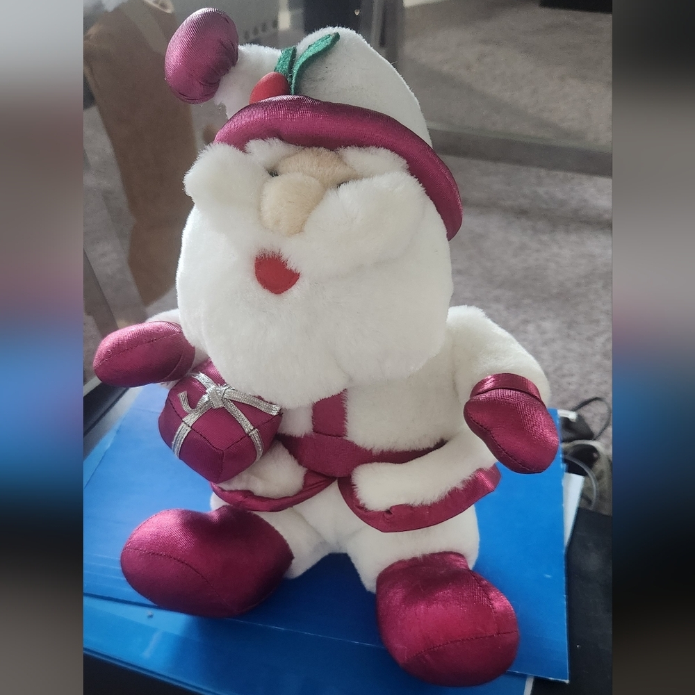 Vtg 1995 TrendMasters Santa Clause Plush White Plump Christmas